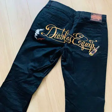 남성용 자수 치노 팬츠 블랙 XL