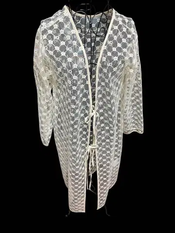 [ 마리콴트 ] 새상품 택 포함 화이트 레이스 긴팔 가디건