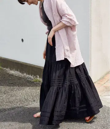 [ 미사용 새상품 ] 프릭스스토어 인도 핀턱 캉캉 스커트