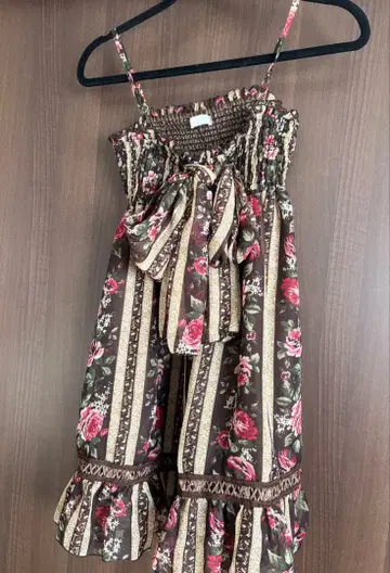 LIZLISA 꽃무늬 리본 프릴 원피스