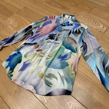 Paul Smith 추상 꽃무늬 긴팔 셔츠 L