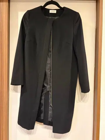 PLST 노카라 롱 코트 블랙