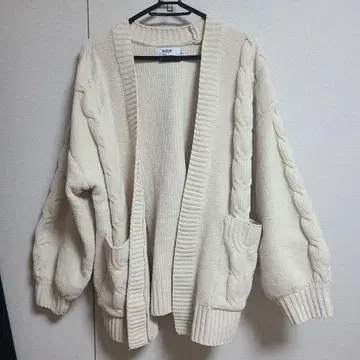 AZUL by MOUSSY 케이블 짜임 가디건 S