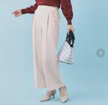 index 프릴 포켓 스트레이트 팬츠 핑크 S 사이즈 새상품 택 포함