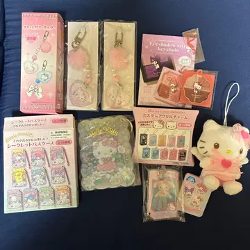 키티 아이섀도우풍 키체인 커스텀 아크릴 참 패스 케이스 세트