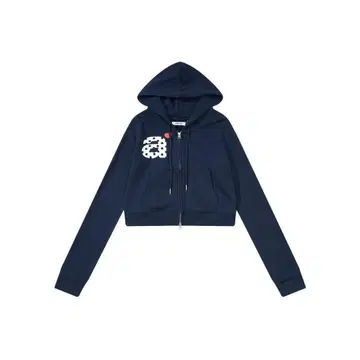 aeae 네이비 크롭 후드티 도트 무늬 6