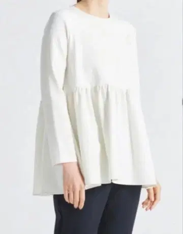 yori 요리 소프트 속기모 프릴 블라우스 페플럼 티셔츠 화이트 36