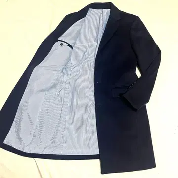 [ 컨디션 최상 ] 쉽스 롱 체스터 코트 캐시미어 최근 모델 네이비 M