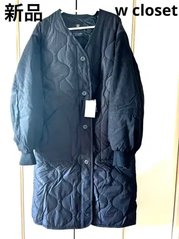 새상품 더블 클로젯 소매 절개 호리병 퀼팅 롱 자켓