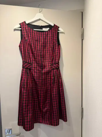 르네 빨간 체크 원피스