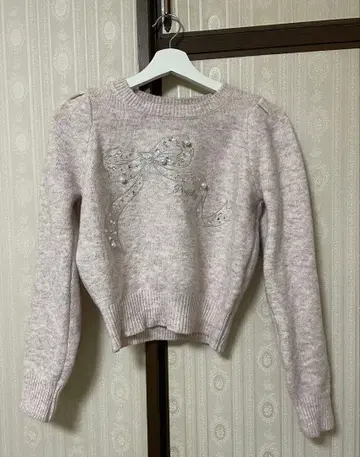 OLIVE des OLIVE 키라키라 리본 니트 핑크