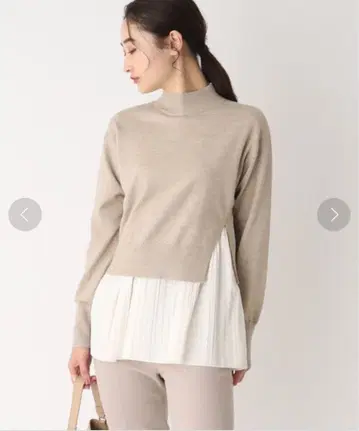 오파크 클립 플리츠 레이어드 니트 S