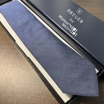 가마쿠라 셔츠 BREUER 별주 멜란지 네이비 솔리드 타이 넥타이 레프