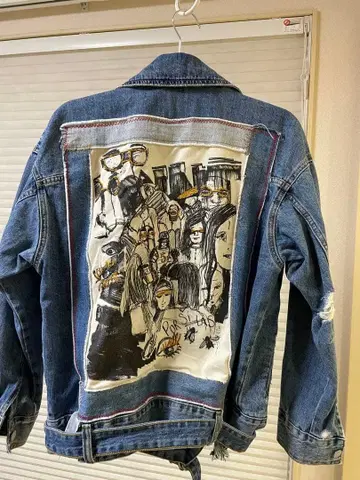 ZARA Trafaluc 데님웨어 아트 프린트 데님 자켓