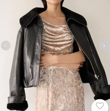 SNIDEL 스나이델 퍼 인조 가죽 블루종 코트