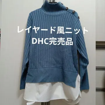 터틀넥 스웨터 M 파랑