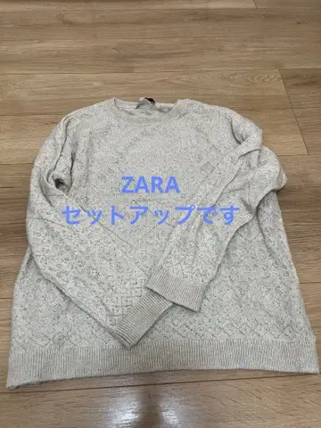 ZARA 베이지 레이스 니트 스웨터 & 롱 스커트 인기 셋업