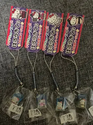 초레어! 헬로키티 클리어큐브 족자봉 스모 버전 4개 세트