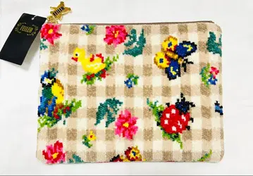 페이러 FEILER 하이디 체크 파우치 베이지