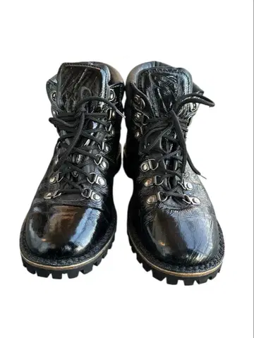 patent leather trekking boots