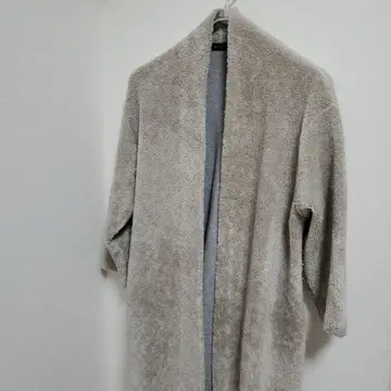 미즈이로 인드 보아 롱 코트 라이트 그레이