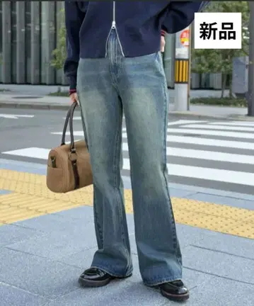 택 포함 새상품! CPCM 플레어 데님 인디고 블루 PM