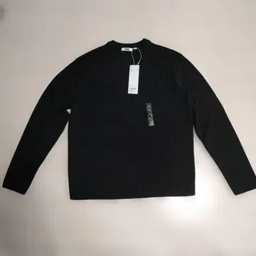 유니클로 U 리브 크루넥 스웨터 L 블랙 새상품