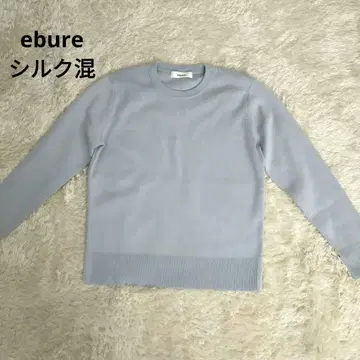 ebure 에부르 실크 혼방 색스 크루넥 니트 스카이블루