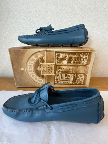 CUOIERIA 파랑 가죽 로퍼 23cm