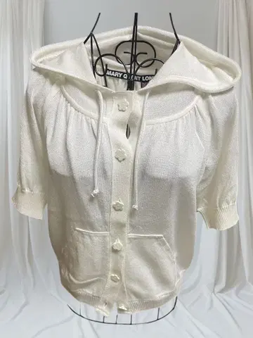 MARY QUANT LONDON 마리콴트 후드 부착 가디건