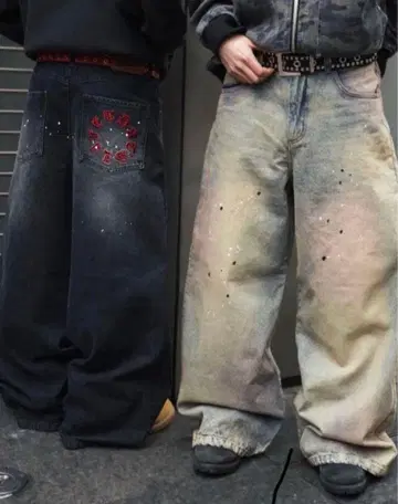 페인터 배기 데님 블루 M