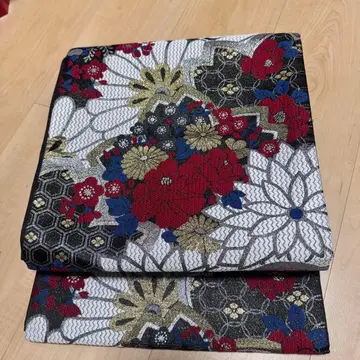 화려한 꽃무늬 후쿠로 오비