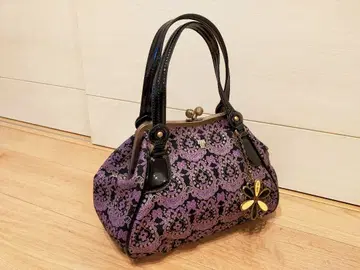 새상품급 ANNASUI 안나수이 블랙 베이스 보라색 가마구치 백참 포함