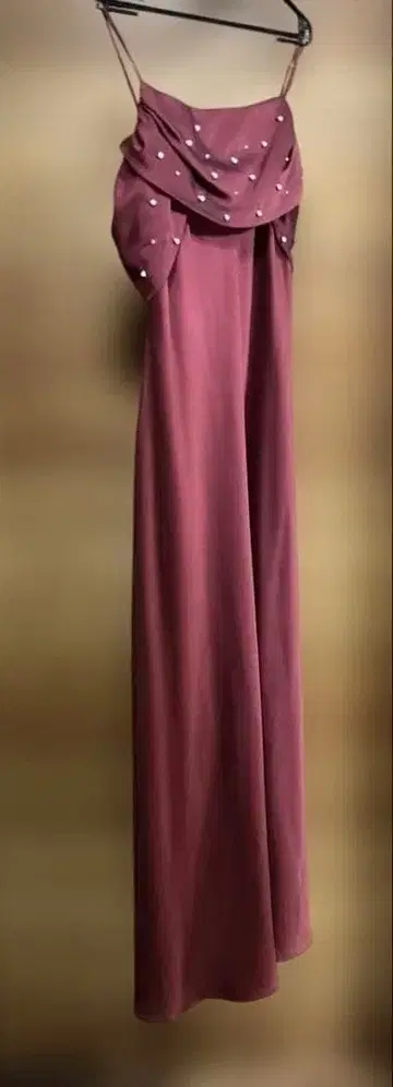 와인 레드 고급 롱 드레스