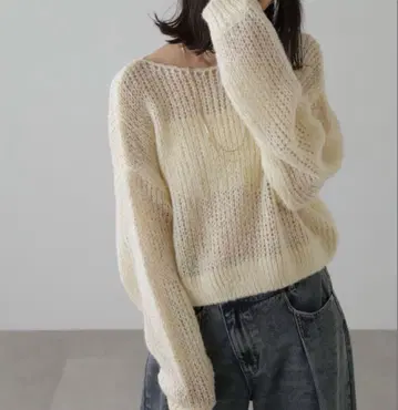 FREE'S MART 시어 니트 아이보리 모헤어 라이크