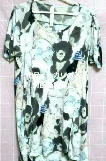 아차츄무 무차차 곰 곰 튜닉 T셔츠 롱 양산형 귀여운