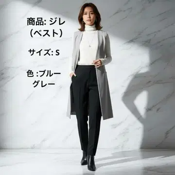 여성 베스트 S 사이즈 색상 블루 그레이