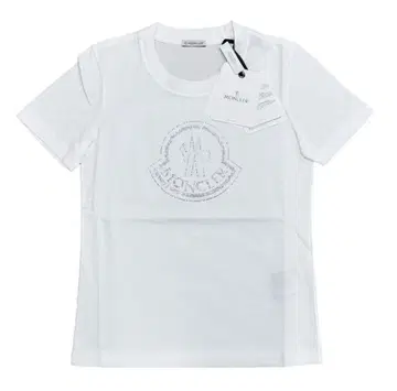 MONCLER 화이트 로고 프린트 T셔츠