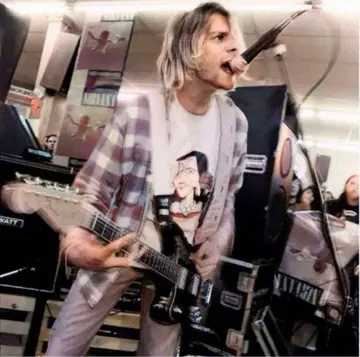 레어 커트 코베인 착용 70s Sears 옴브레 체크 프린트 플란넬 셔츠