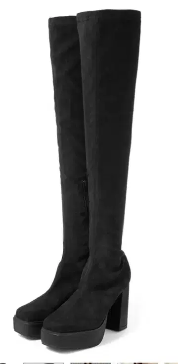 GRL 통굽 스퀘어토 스트레치 니하이 부츠