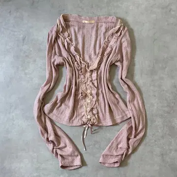 00s 코켓 발레코어 페어리코어 러플 소매 가디건
