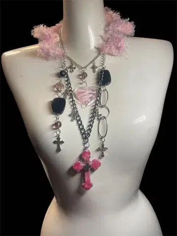 Crystal Pink Layered Necklace