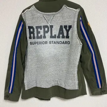 REPLAY 밀리터리 자켓 올리브 그린