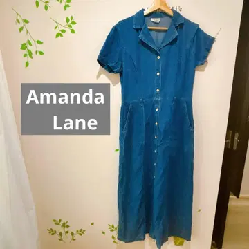 새상품급 Amanda Lane 반팔 셔츠 원피스 파랑