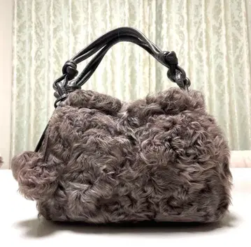 [ 레어 상품 ] AMACA 아마카 퍼 백 토이 푸들 브라운