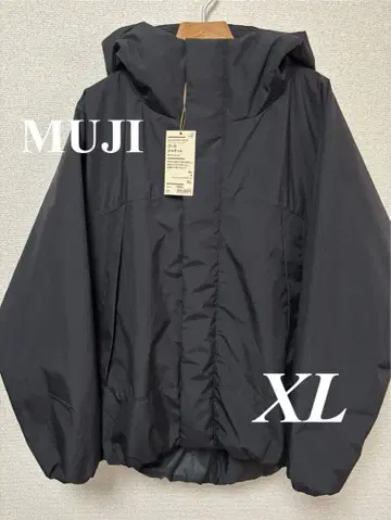 [무인양품] 2023FW 레어 따뜻한 솜 워셔블 후드 자켓 XL 블랙