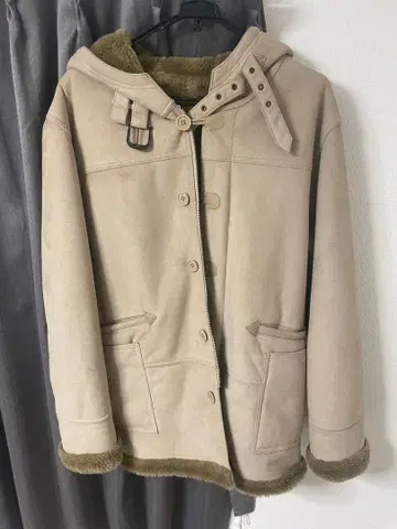 베이지 XL 무스탕 코트