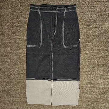 TAN 탄 니트 스커트 데님풍