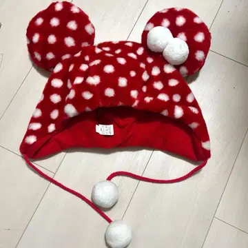 미니 마우스 팬캡 빨간색 도트