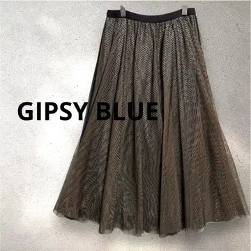 [ GIPSY BLUE ] 깁시블루 롱 스커트 시어 튤 블랙 M